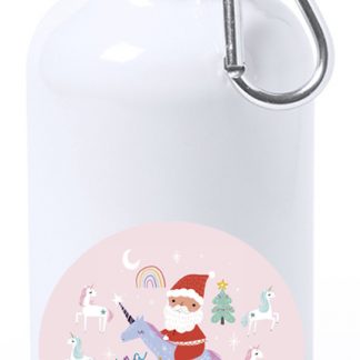 Botella Aluminio Pequeña "Santa Claus Unicornio"