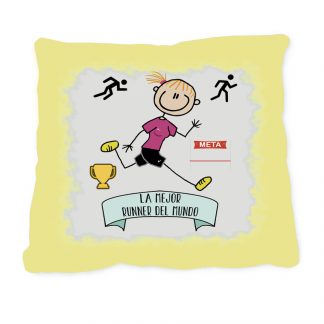 Cojín Microperlas Silicona "La mejor runner del mundo"