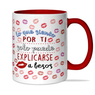 Taza interior roja "Lo que siento por ti..."