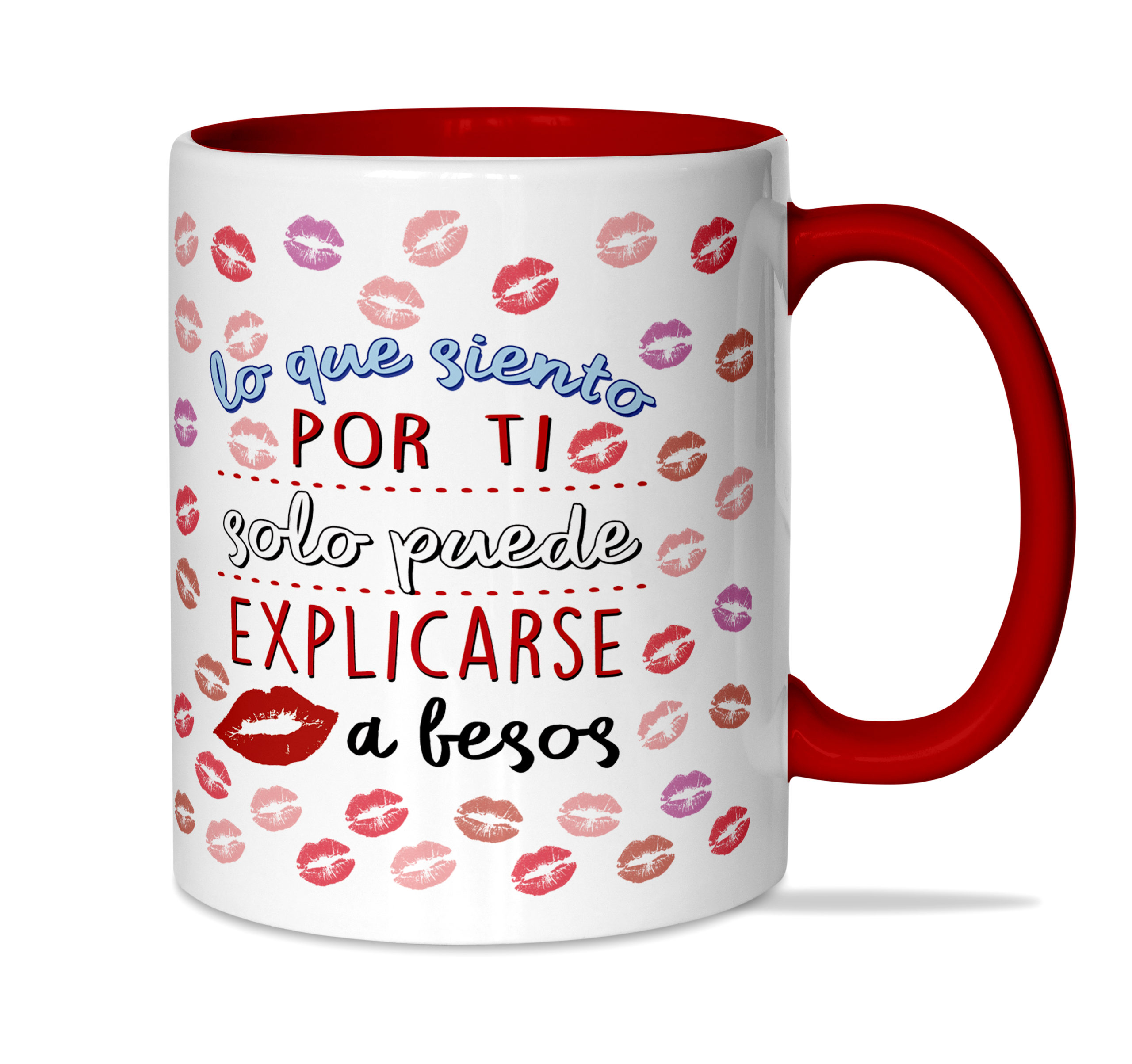 Taza interior roja "Lo que siento por ti..."