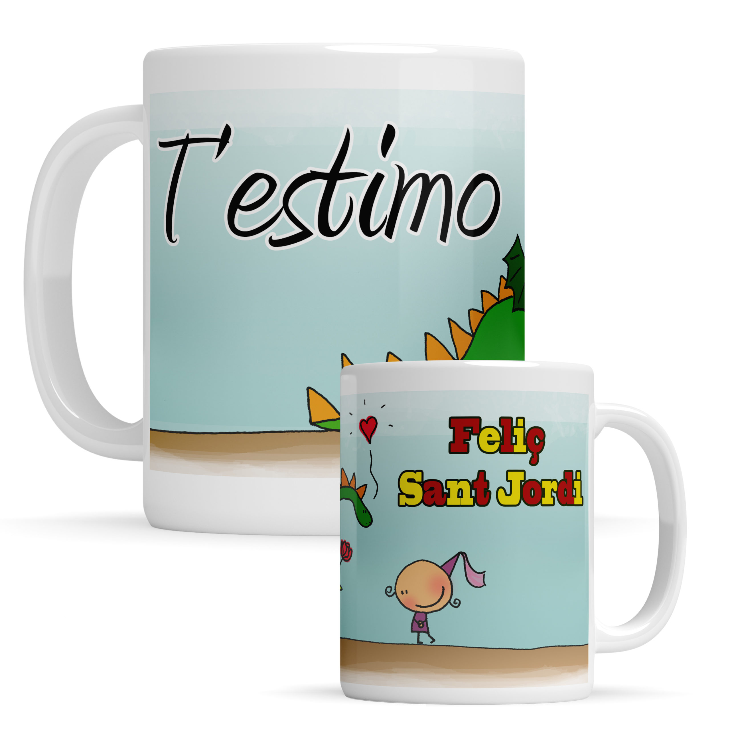 Taza "Feliç Sant Jordi. T'estimo"