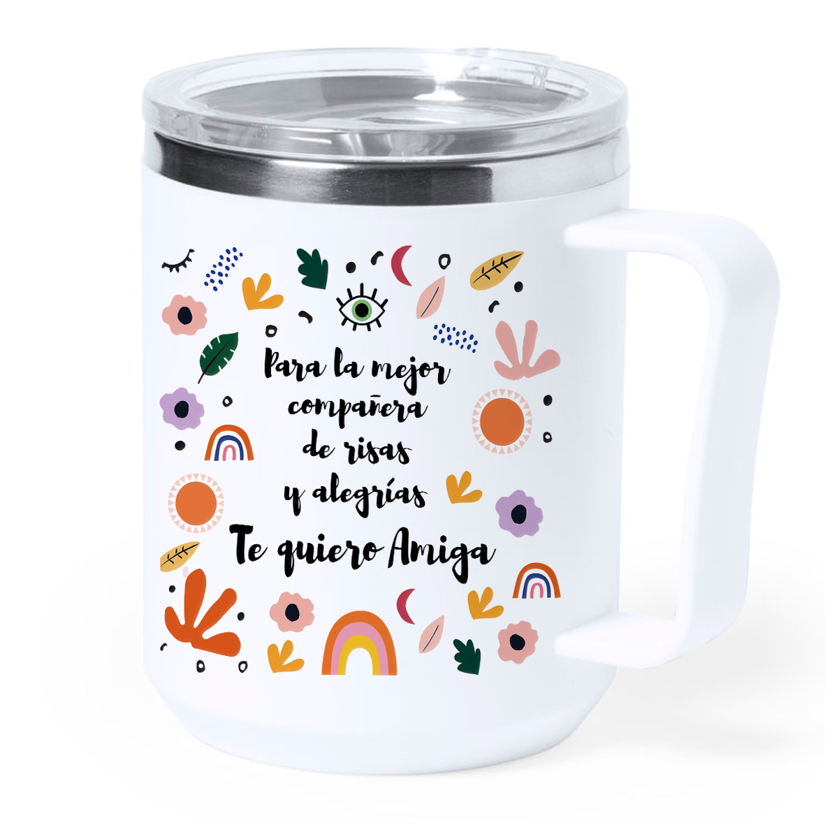 Taza térmica acero: "Te quiero amiga"
