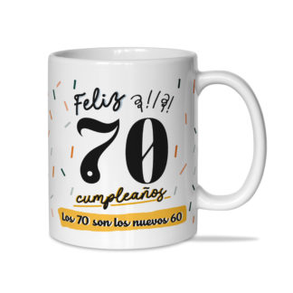 Taza: Feliz 70 cumpleaños.