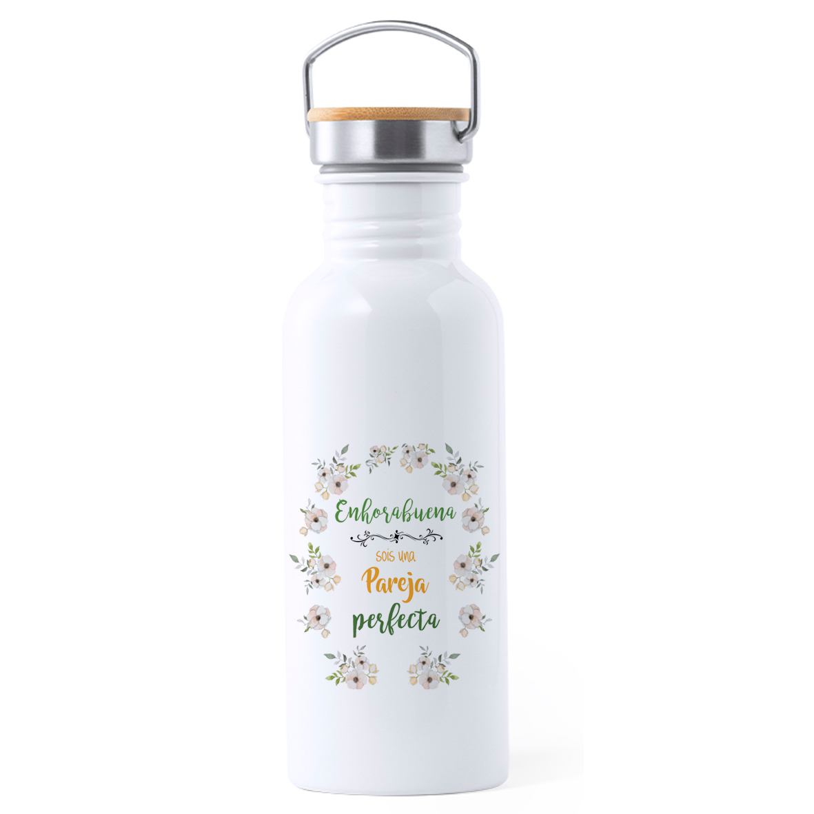 Botella Acero Inox: "Enhorabuena sois una pareja perfecta".