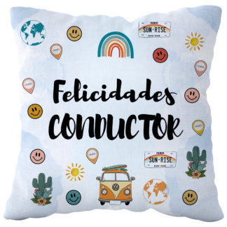 Cojín Poliéster: "Felicidades Conductor"