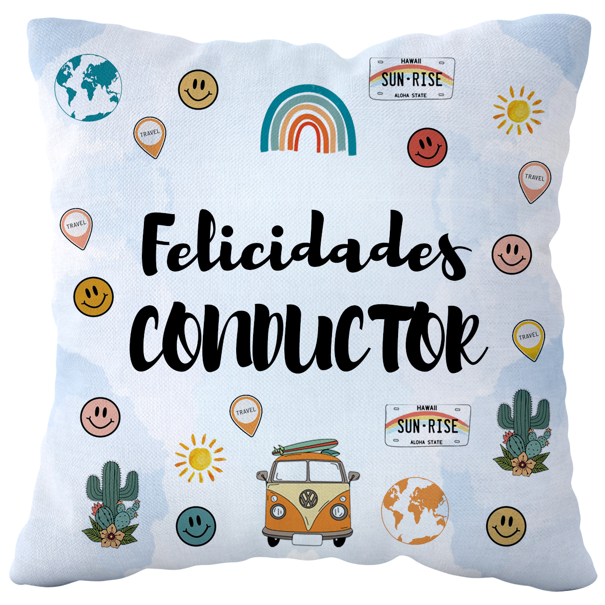 Cojín Poliéster: "Felicidades Conductor"