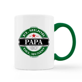 Taza Verde: "El Mejor Papá del Mundo" (verde).
