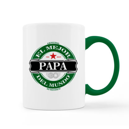 Taza Verde: "El Mejor Papá del Mundo" (verde).