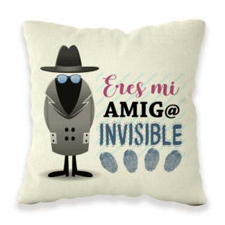 cojín poliéster "Eres mi amigo invisible"