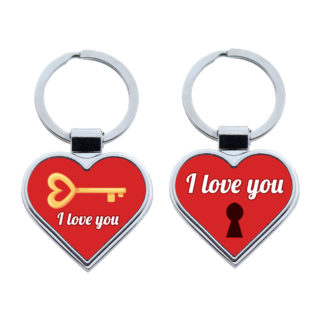 Llavero metálico corazón: "I love you"