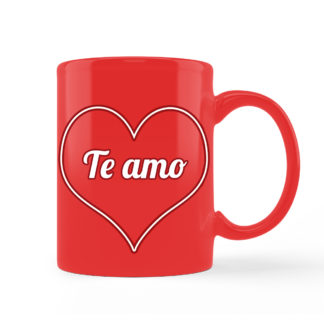 Taza roja: "Te amo"