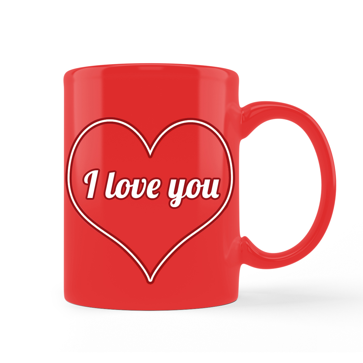 Taza roja: "I love you"
