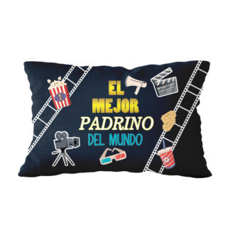 Cojín poliéster: "El Mejor PADRINO del Mundo" (rectangular)