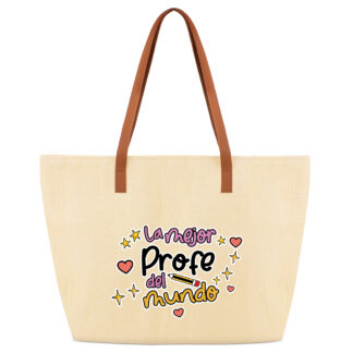 Bolsa grande con asas: "La Mejor Profe del Mundo"