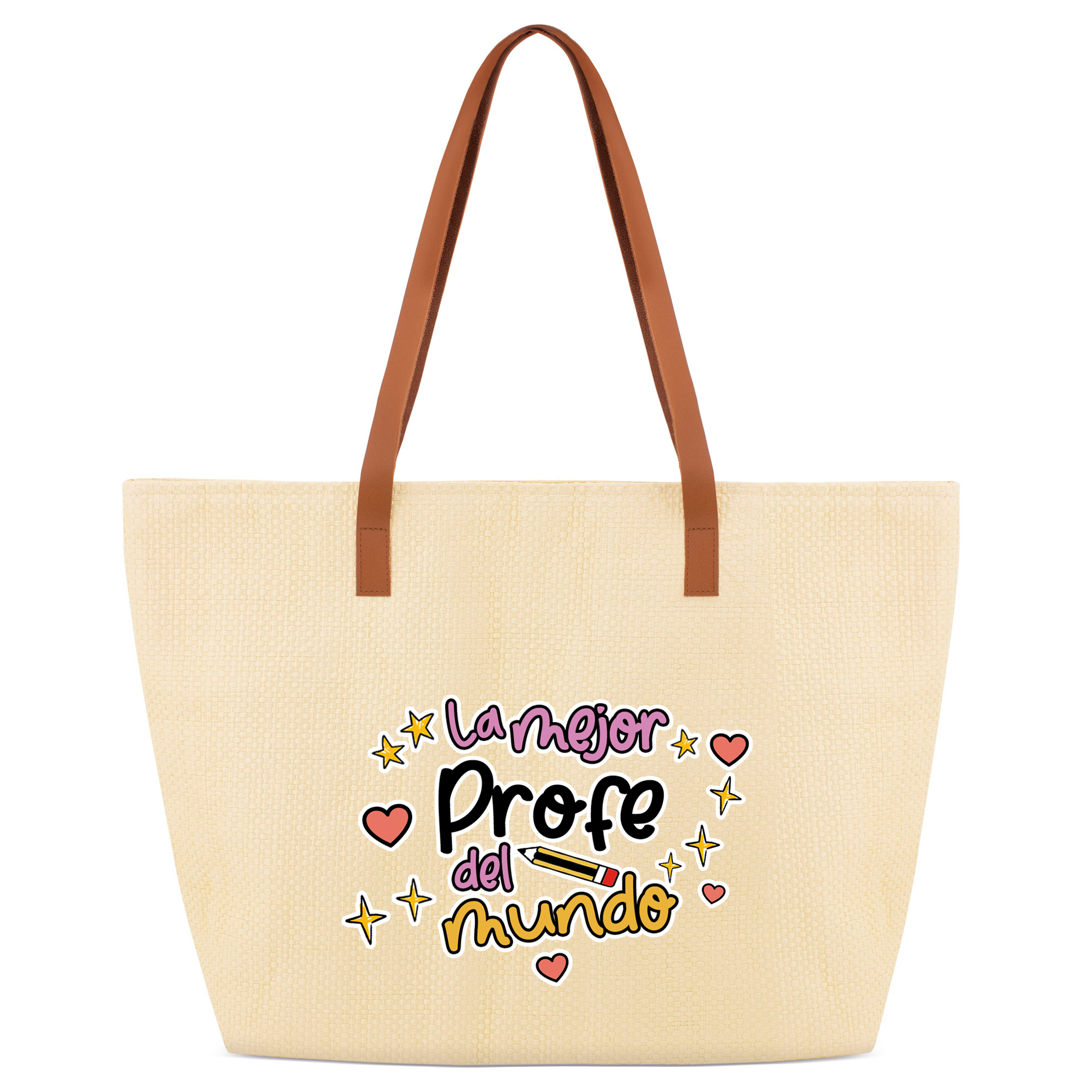 Bolsa grande con asas: "La Mejor Profe del Mundo"