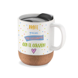 Taza de viaje: "Profe gracias por enseñarme con el corazón"
