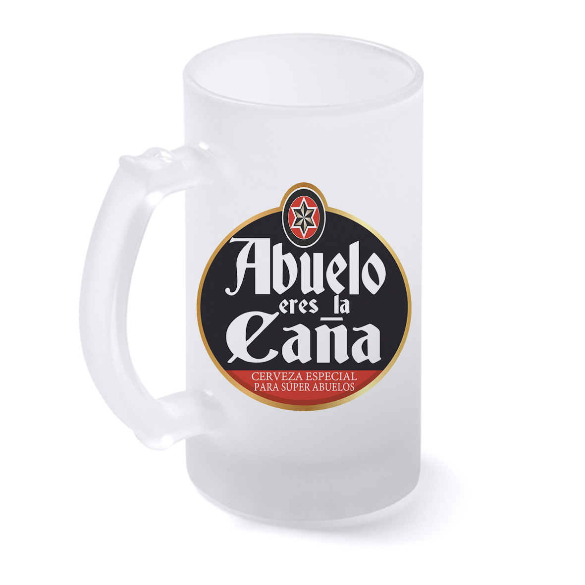 Jarra cristal: "Abuelo eres la caña"