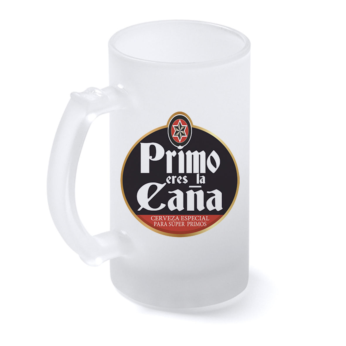 Jarra cristal: "Primo eres la caña"