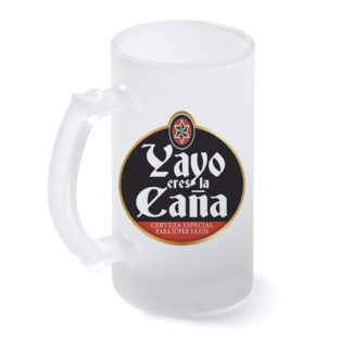Jarra cristal: "Yayo eres la caña"