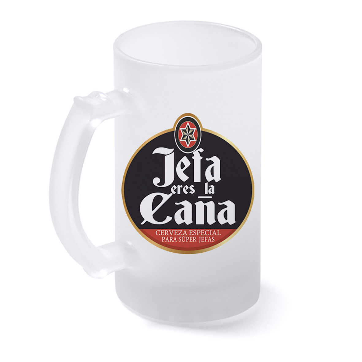 Jarra cristal: "Jefa eres la caña"