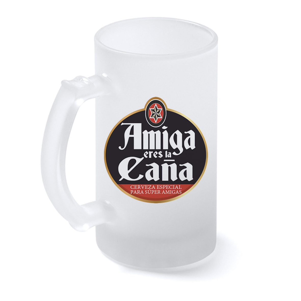 Jarra cristal: "Amiga eres la caña"