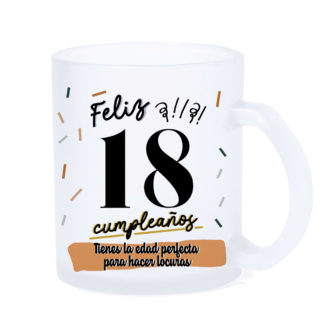 Taza LED: "Feliz 18 cumpleaños"