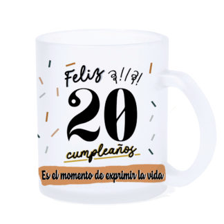 Taza LED: "Feliz 20 cumpleaños"