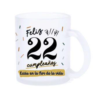 Taza LED: "Feliz 22 cumpleaños"