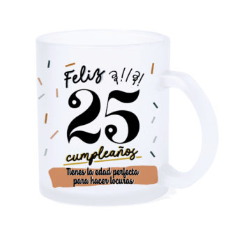 Taza LED: "Feliz 25 cumpleaños"