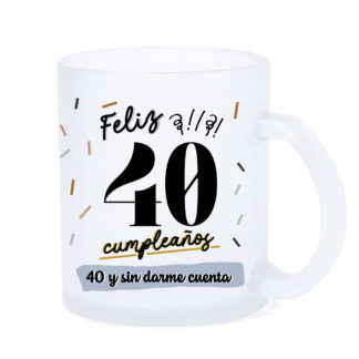 Taza LED: "Feliz 40 cumpleaños"