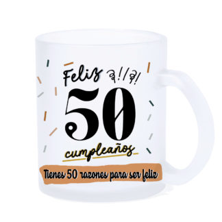 Taza LED: "Feliz 50 cumpleaños"