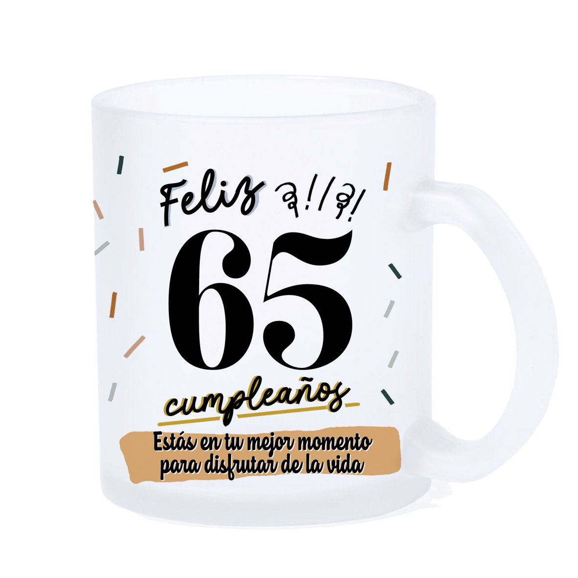 Taza LED: "Feliz 65 cumpleaños"