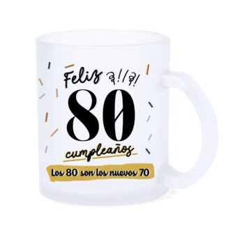 Taza LED: "Feliz 80 cumpleaños"