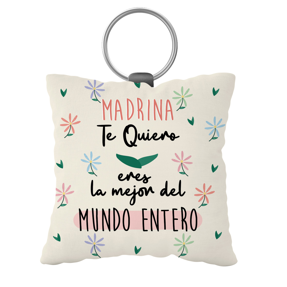 Llavero poliéster: "Madrina. Te quiero..."