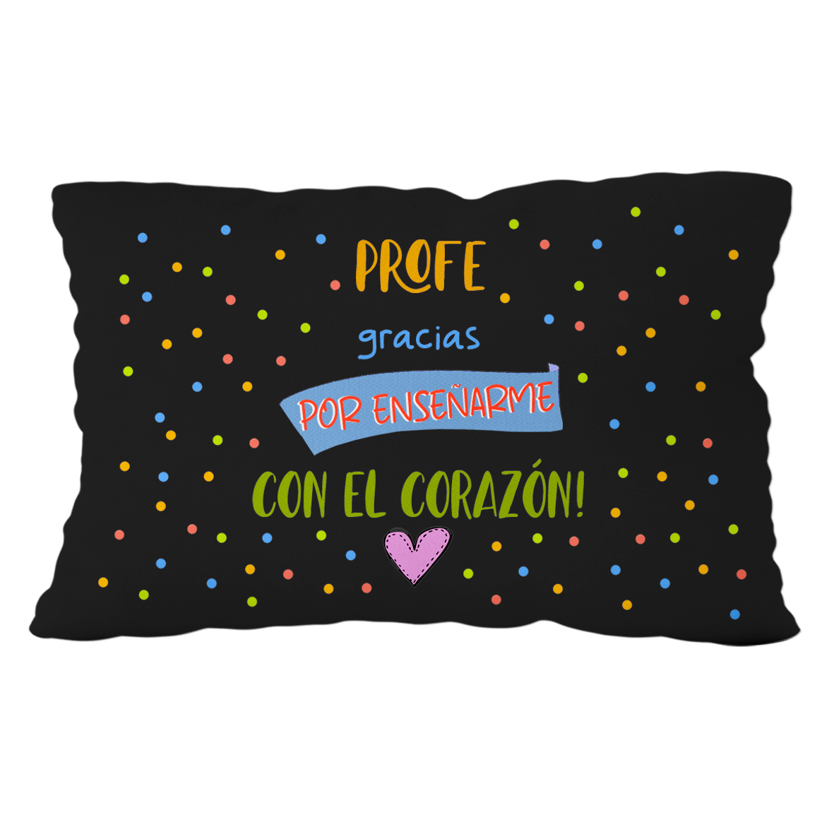 Cojín poliéster lectura: "Profe gracias por enseñarme..."