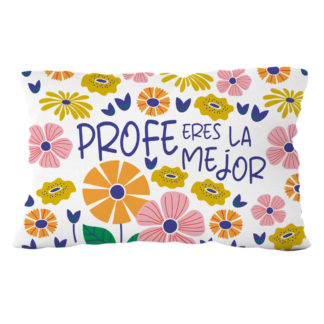Cojín poliéster lectura: "Profe eres la mejor"