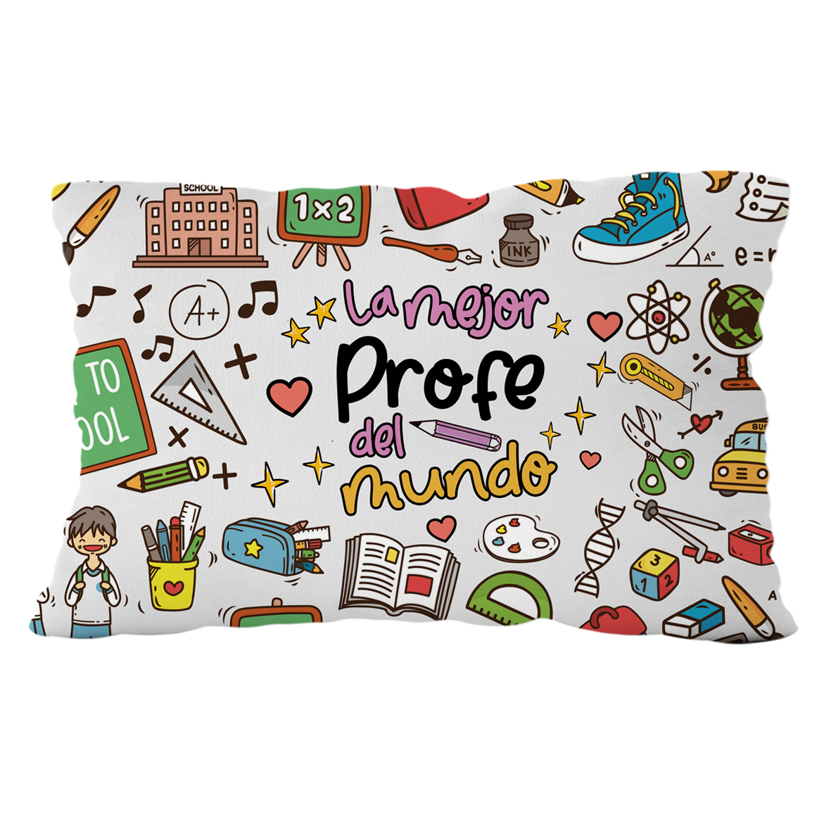 Cojín poliéster lectura: "La mejor profe del mundo"