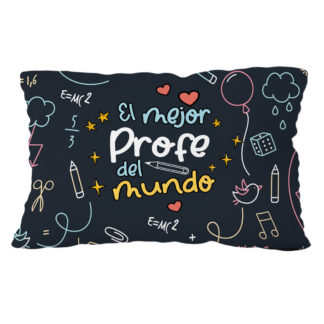 Cojín poliéster lectura: "El mejor profe del mundo"