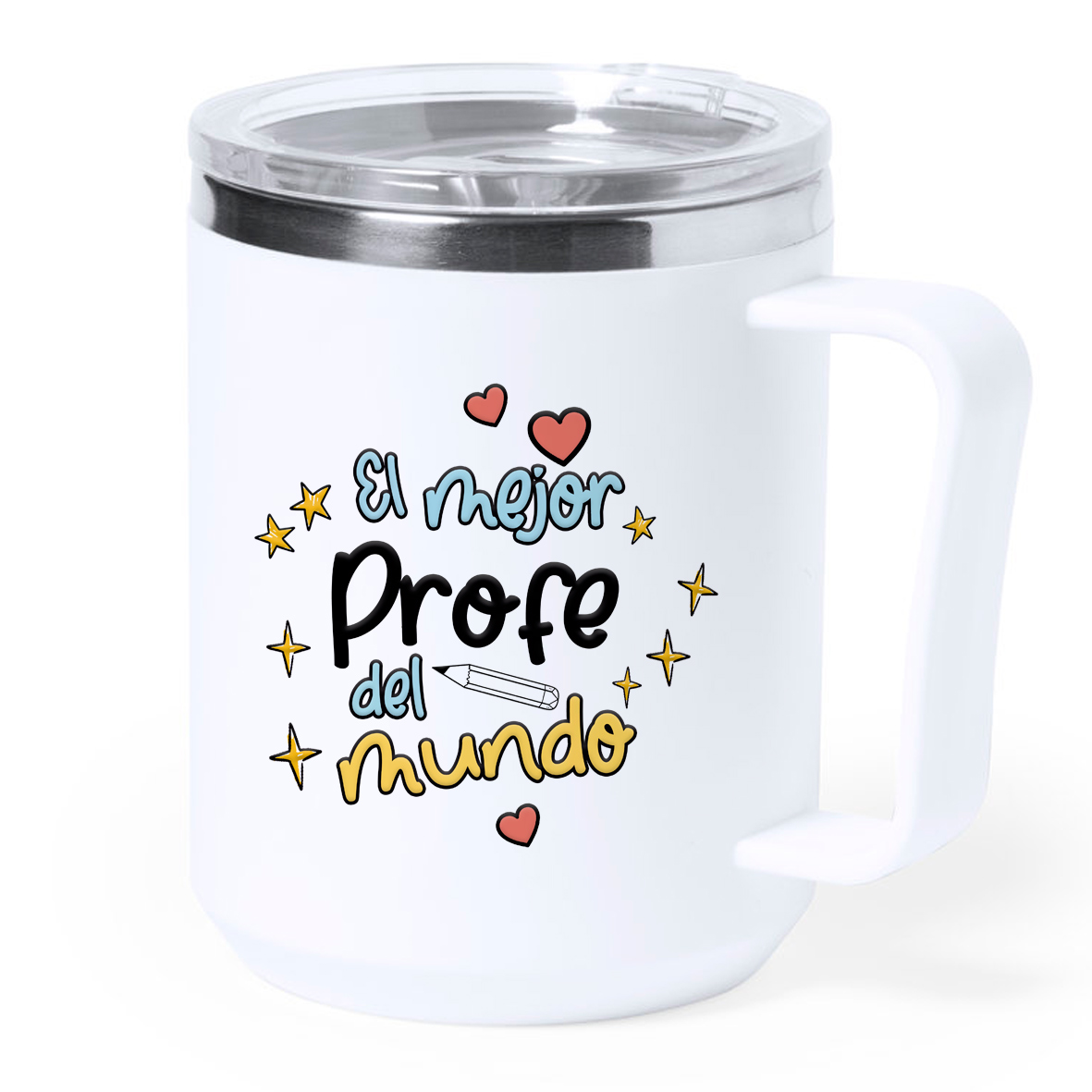 Taza térmica acero: "El mejor profe del mundo"