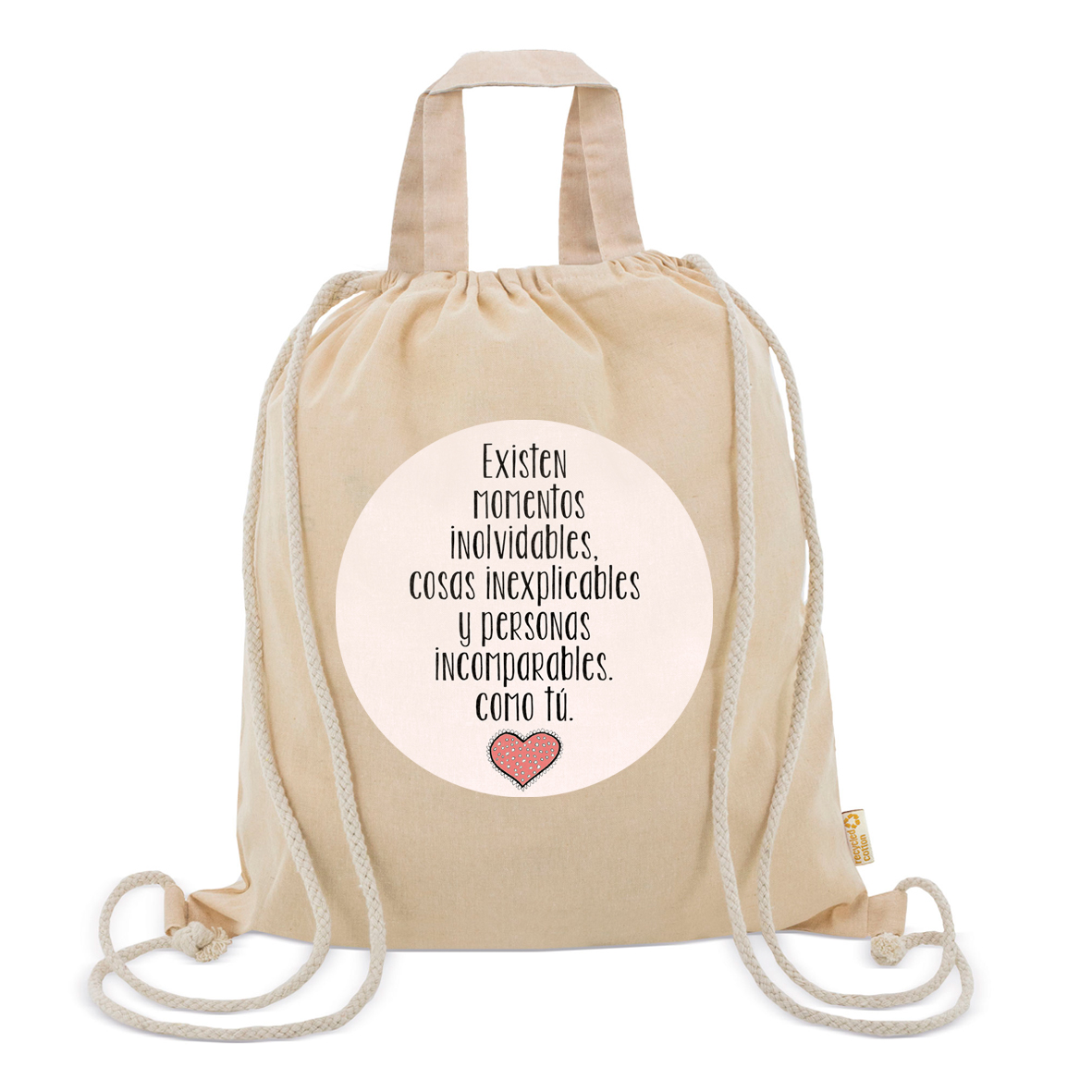 Bolsa mochila: "Existen momentos inolvidables..." (VARIOS COLORES)