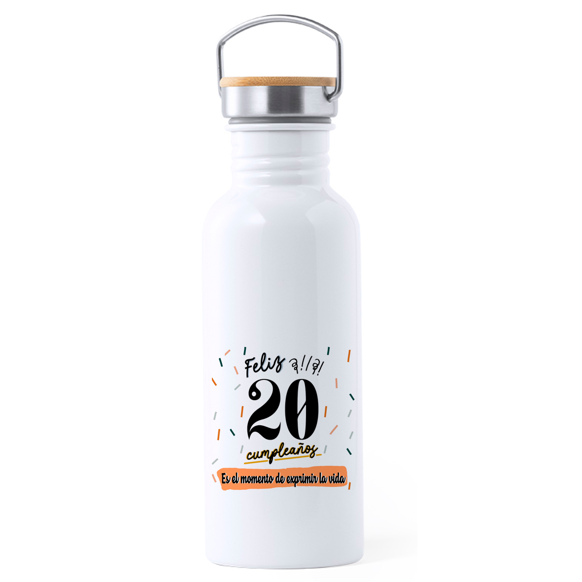 Botella Acero Inox: "Feliz 20 cumpleaños"