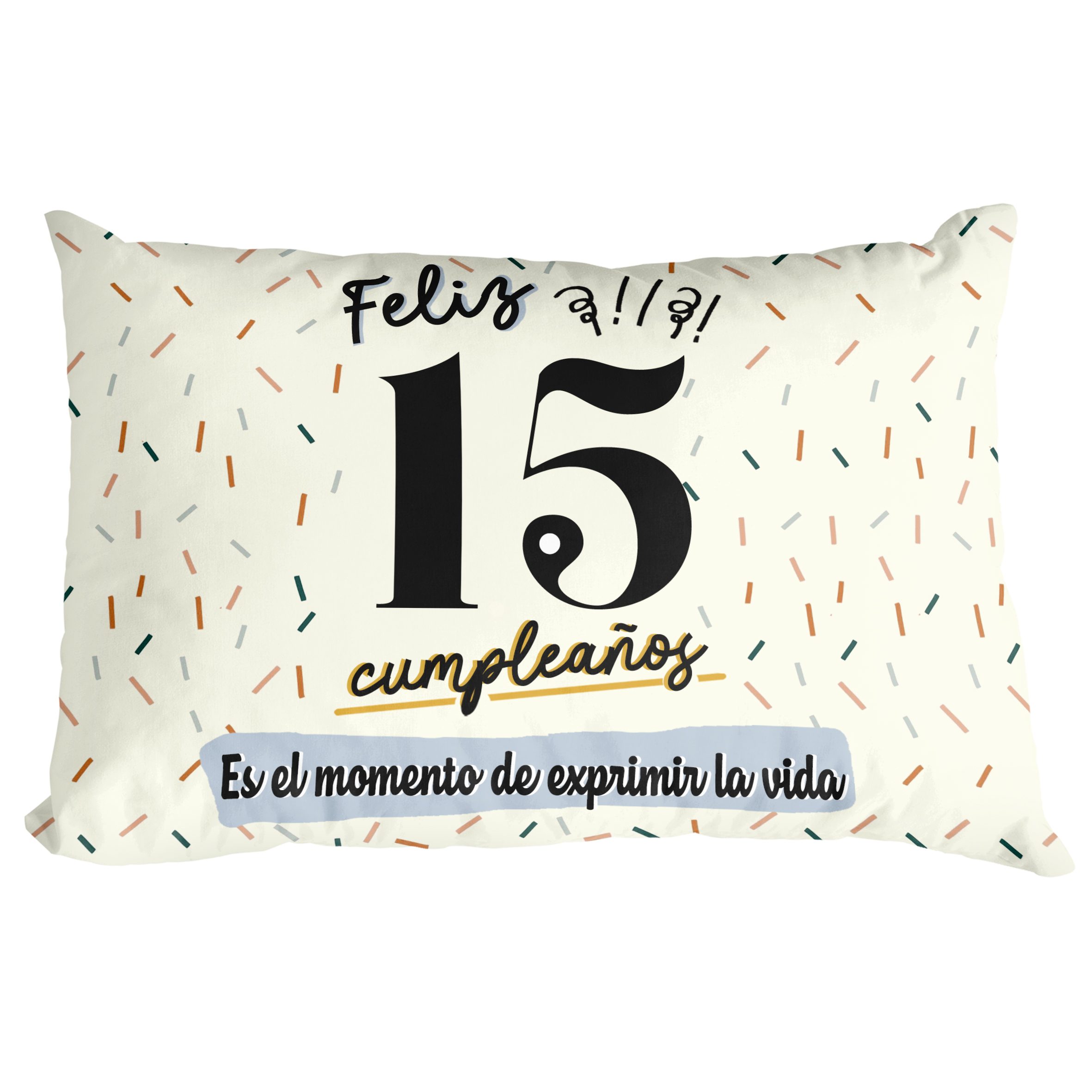 Cojín Lectura: "Feliz 15 Cumpleaños"