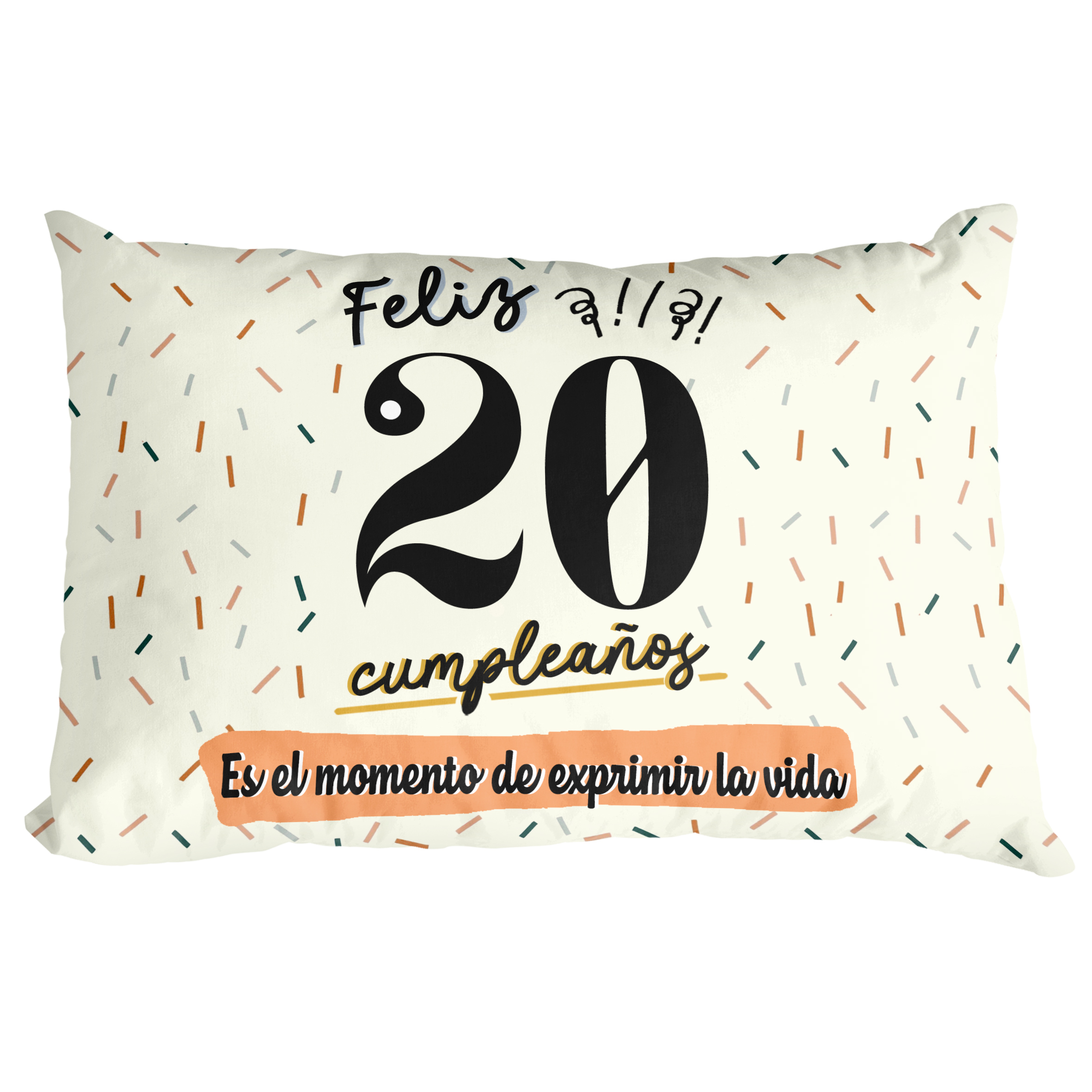 Cojín Lectura: "Feliz 20 Cumpleaños"
