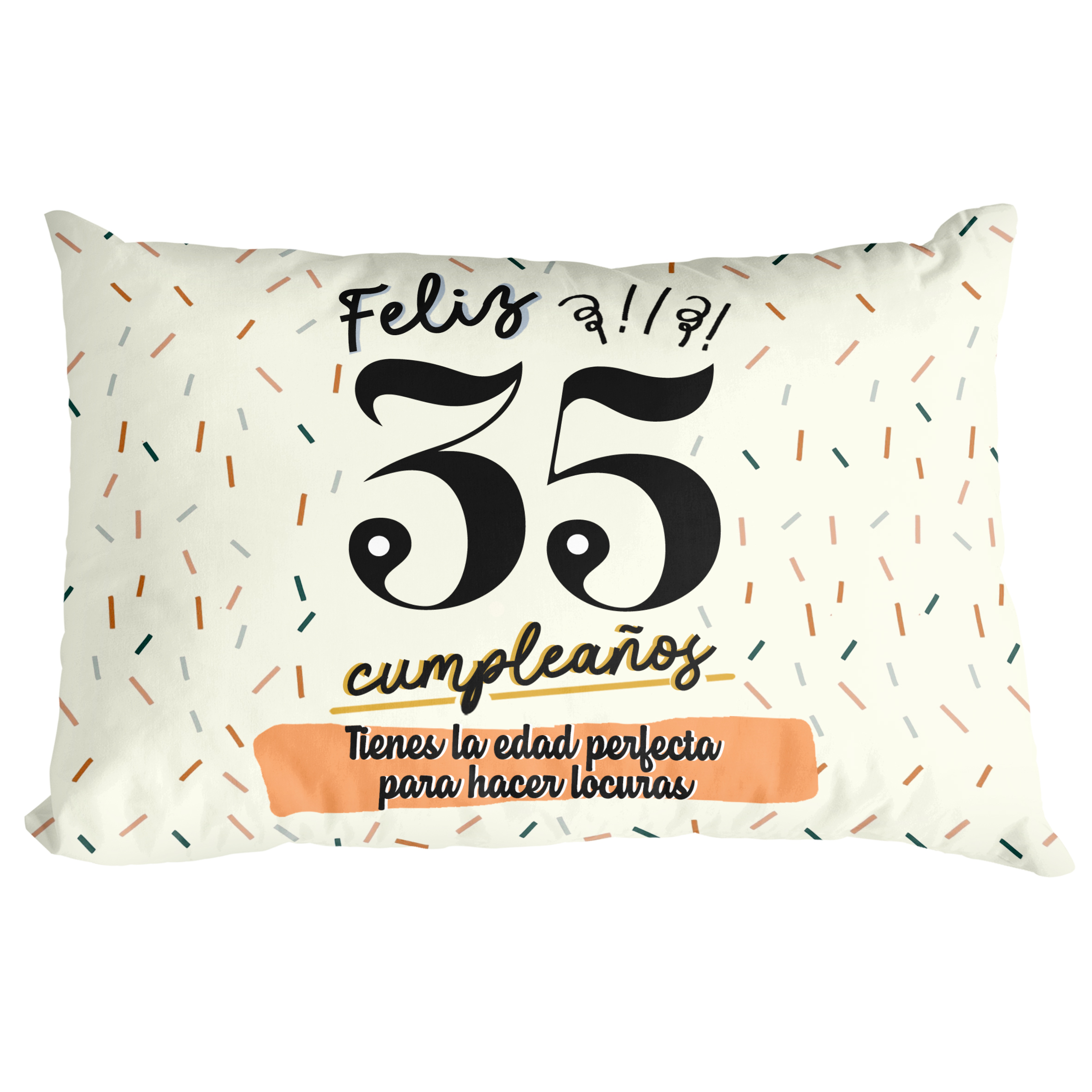 Cojín Lectura: "Feliz 35 Cumpleaños"