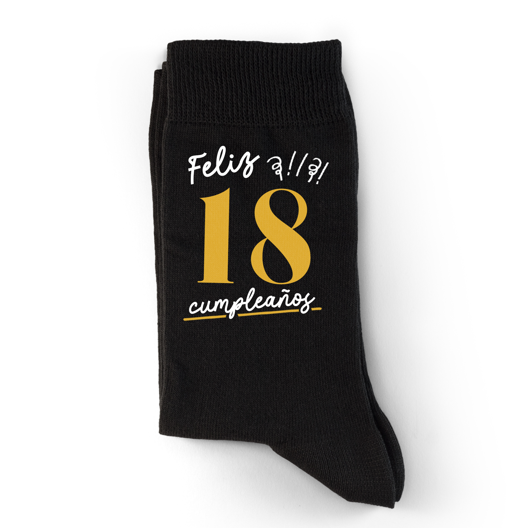 Calcetines: "Feliz 18 cumpleaños"