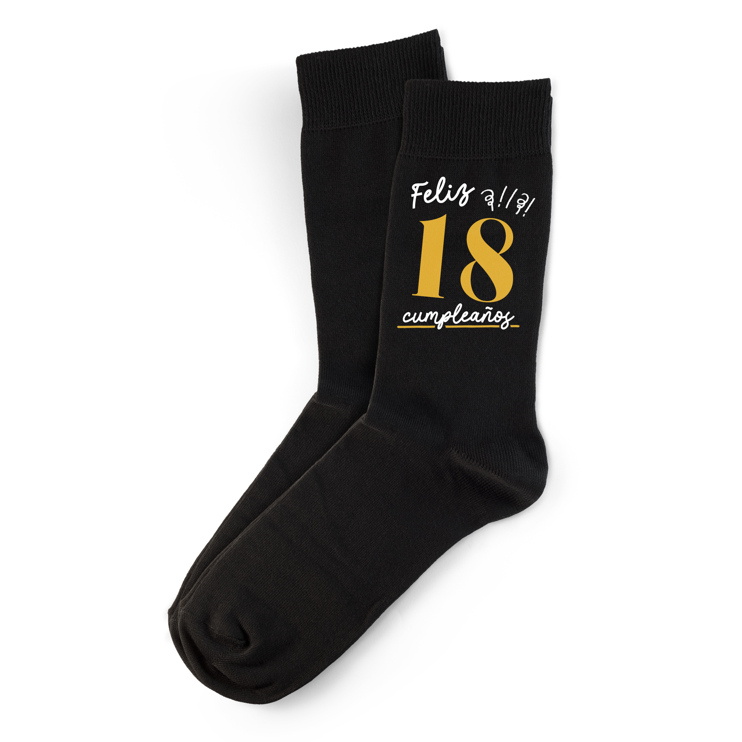 Calcetines: "Feliz 18 cumpleaños"
