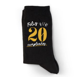 Calcetines: "Feliz 20 cumpleaños"