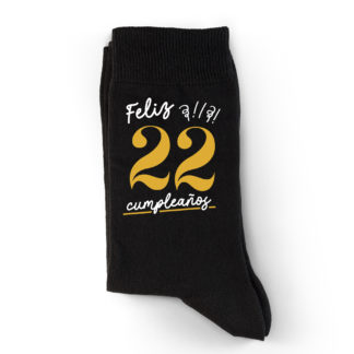 Calcetines: "Feliz 22 cumpleaños"