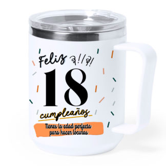 Taza térmica acero: "Feliz 15 cumpleaños"
