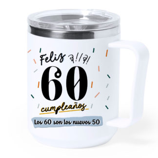 Taza térmica acero: "Feliz 60 cumpleaños"